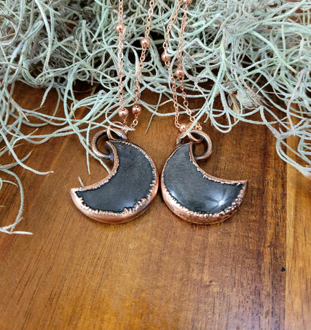 Silver Obsidian Crescent City Necklace